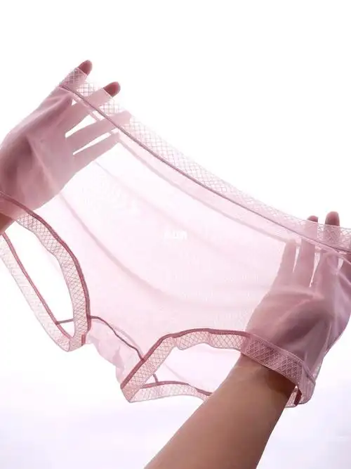 女士网纱透明平角裤