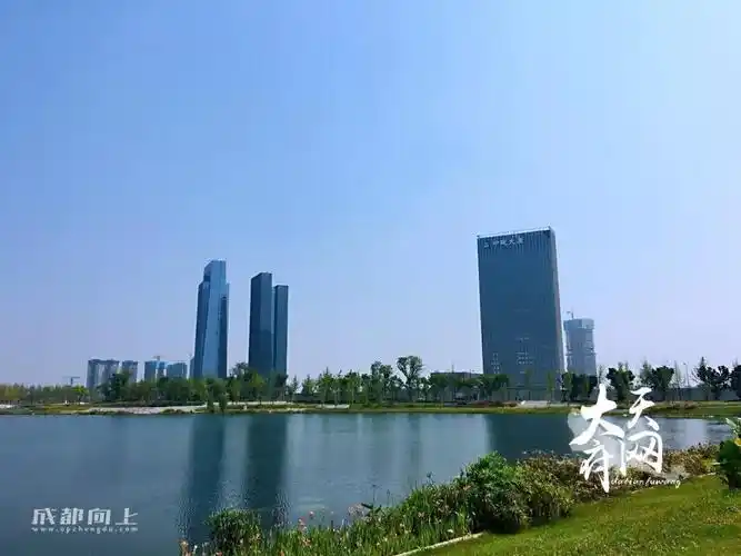 ▼秦皇湖远眺中铁中交双子楼和中建大厦