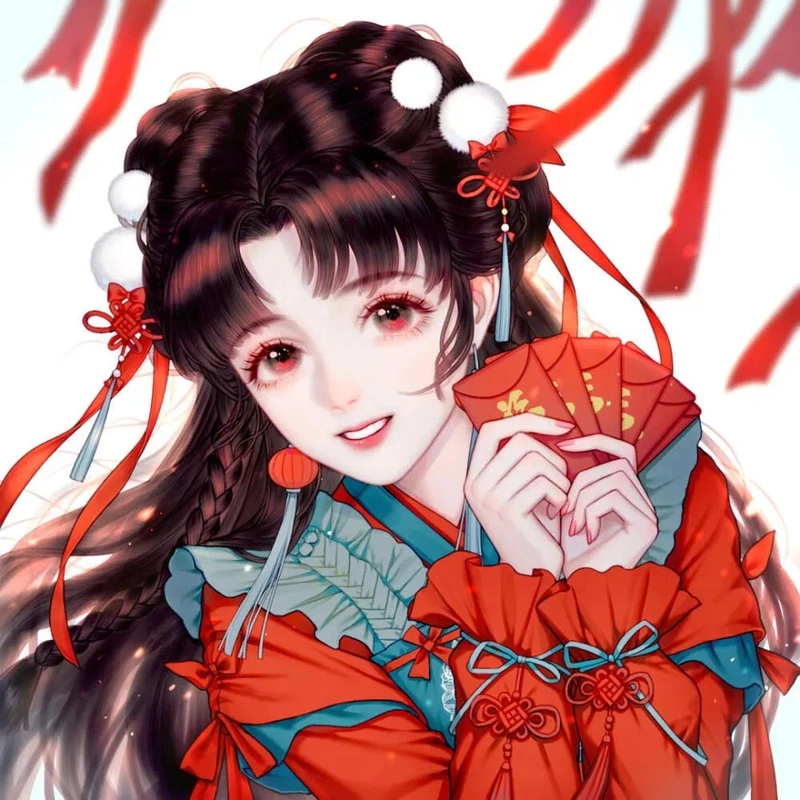 红色系动漫女生头像|浪漫至死不渝