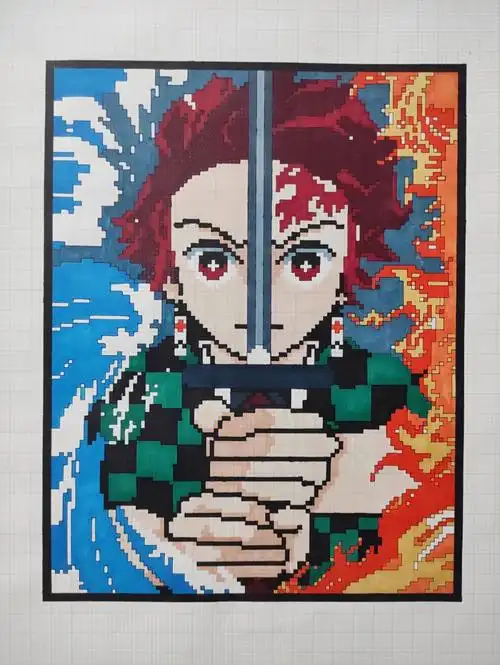 像素画鬼灭之刃之炭治郎