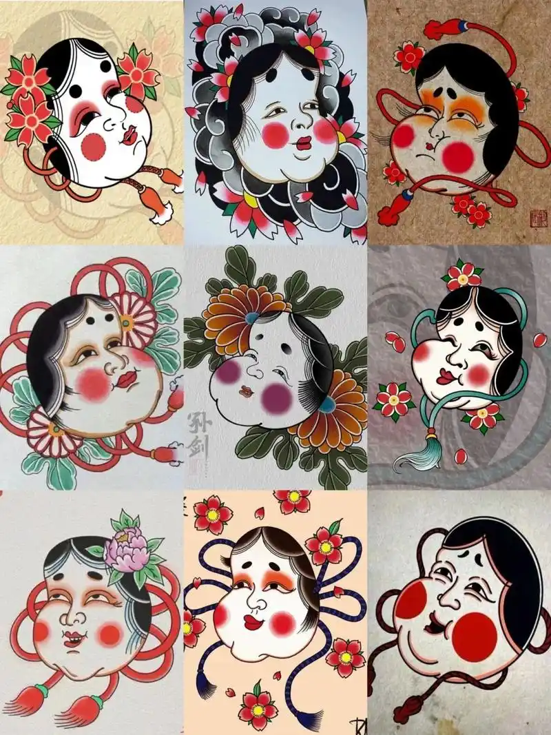 阿多福纹身手稿 日式老传统小图,阿多福纹身手稿