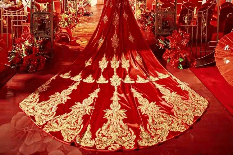 凤冠霞帔整套婚纱婚服全套新娘中式婚纱风汉服披风秀禾大拖尾中国风