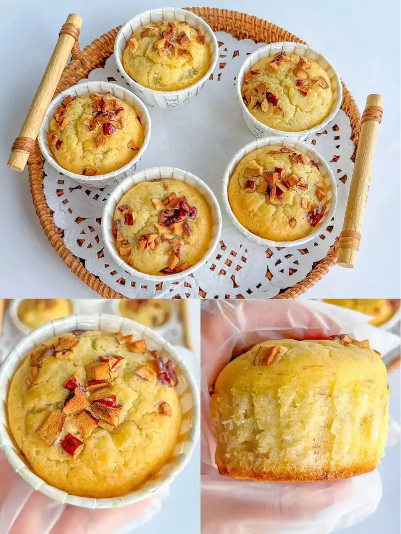 香蕉红枣麦芬蛋糕,松软香甜.想在家给宝宝做甜品,一定要试试这 - 抖音