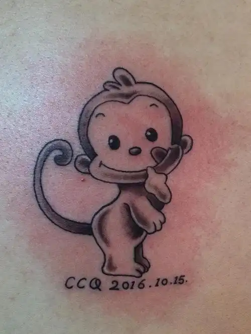猴子_纹身图案手稿图片_刘珊的纹身作品集