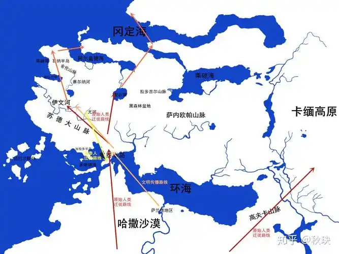 在卡拉迪亚的中部和南部,最早的生物学上的现代人类出现于大约公元前3