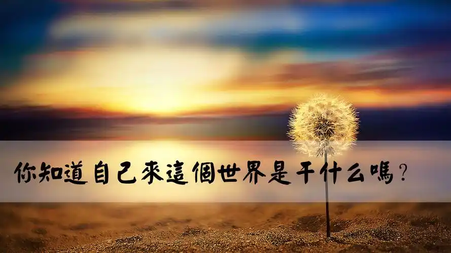 你知道自己的人生使命是什么吗?