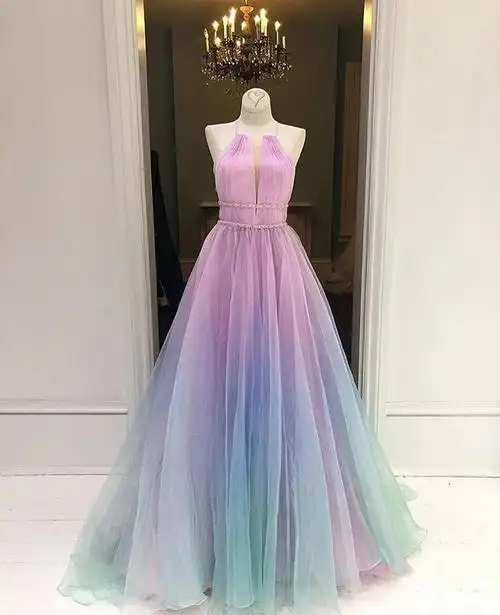 6条仙女薄纱高定礼服,渐变唯美色系,仙气四溢