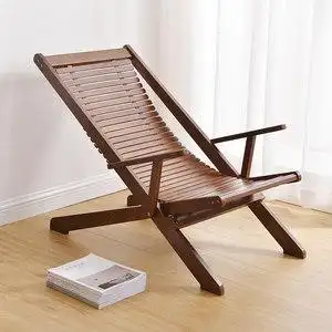 夏天躺椅折叠楠竹午休阳台家用休闲午睡床背靠椅子懒人单人户外椅