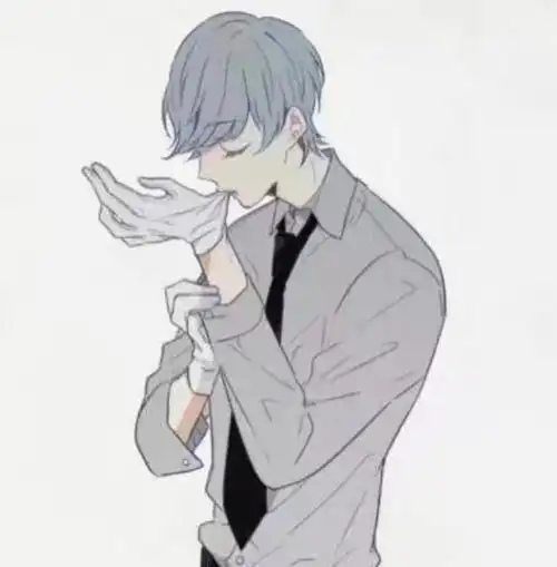 头像.男头.漫画.帅气.男漫.白 灰.侧颜 半身.