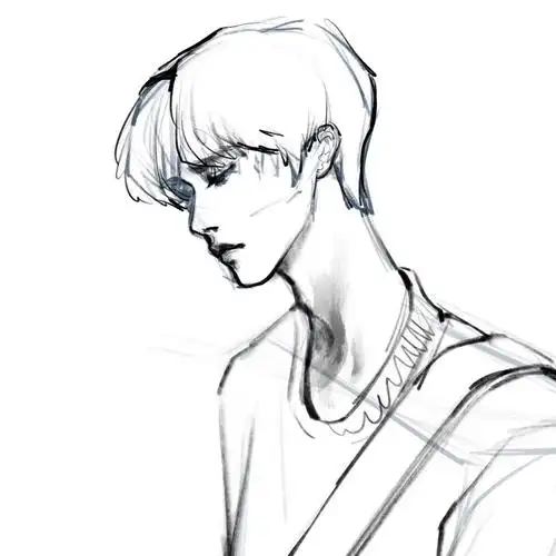 神仙饭绘下的易烊千玺 高挑的身材清秀的眉眼