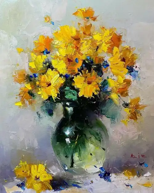 他调色刀下的静物花卉美妙至极