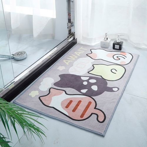 入户门客厅厨房卫生间浴室厕所门脚垫吸水防滑垫子 坐等你呦 50x80cm