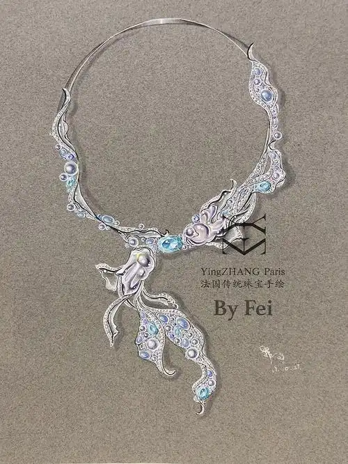 分享一波学生们的珠宝设计手稿