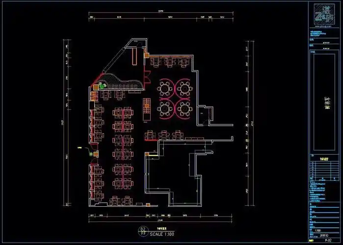 工装施工图深化设计火锅店cad代画