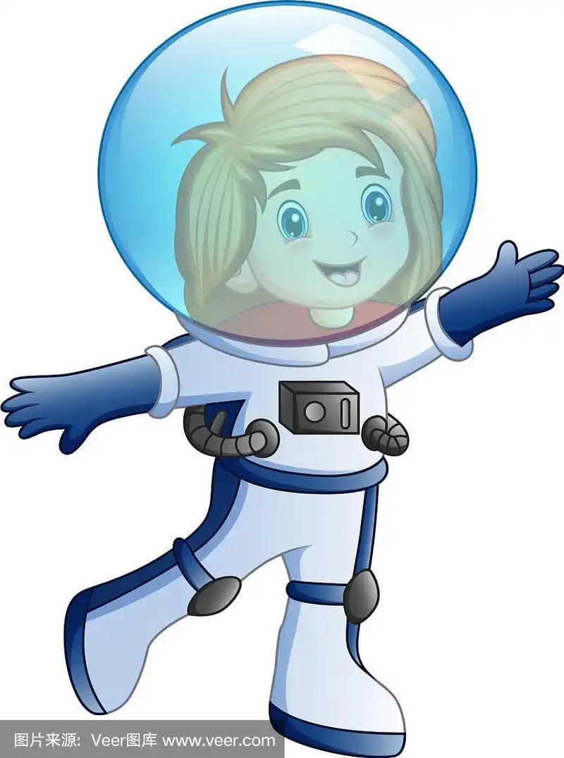 穿着太空服的卡通小女孩