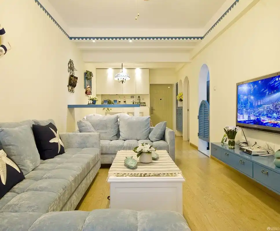 地中海风格家居一楼90平米房屋装修效果图