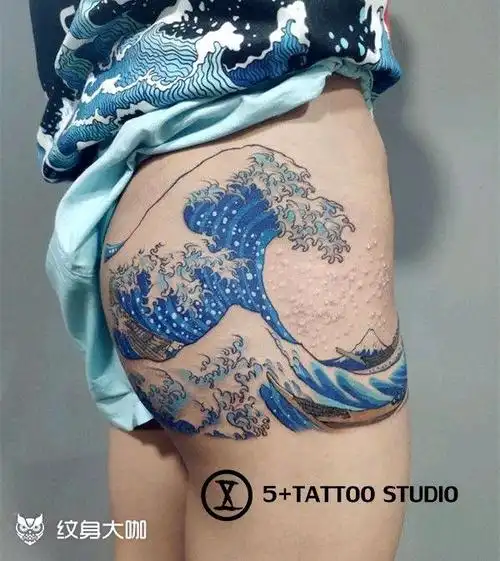 神奈川海浪_纹身图案手稿图片_孙跃山的纹身作品集