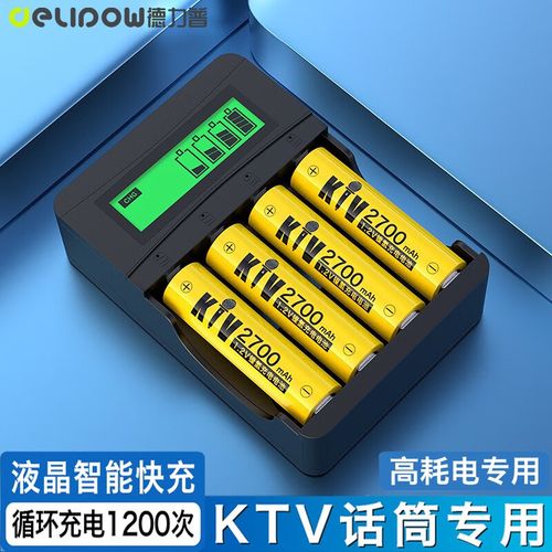 德力普(delipow) 充电电池5号大容量2700毫安快充充电器套装 玩具ktv