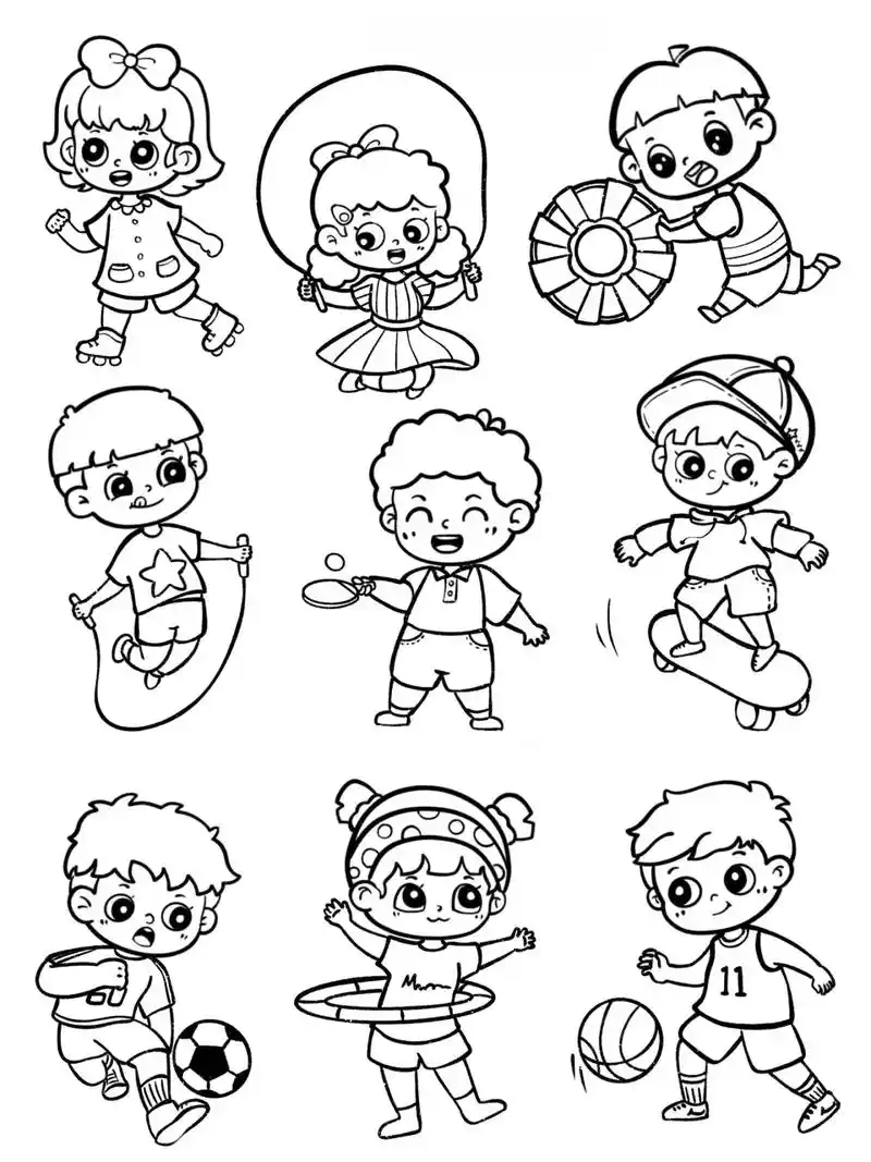 运动卡通人物简笔画.#创作灵感 运动人物简笔画来啦,有打篮球 - 抖音