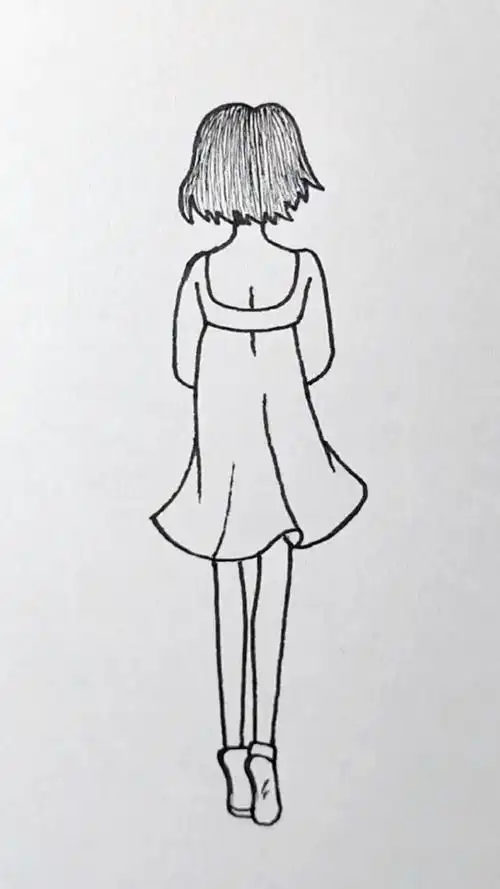 女孩背影简笔画每日更新不同简笔画零基础学画画