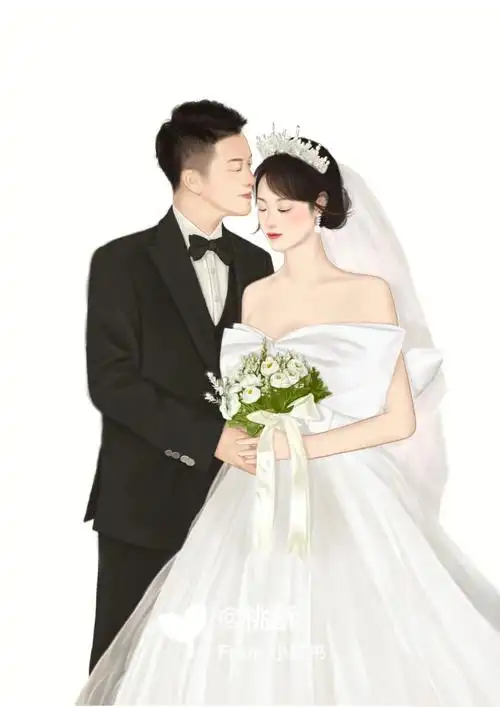 手绘婚纱照