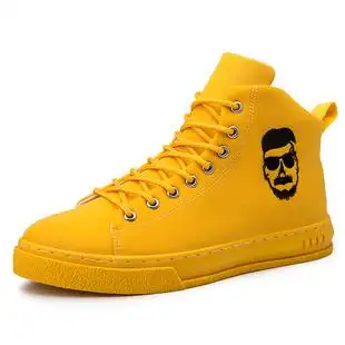 贝克汉姆头像高帮板鞋街头个性帆布