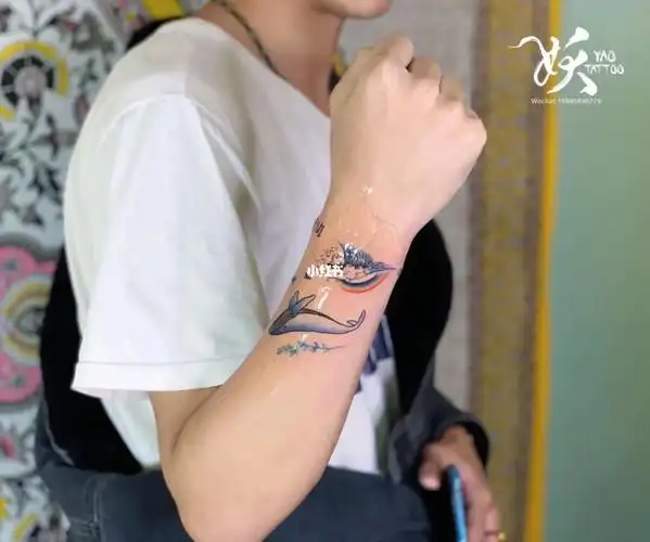 不经意间出现的,从海上穿过云间的那道彩虹96#张家港纹身#花臂纹身