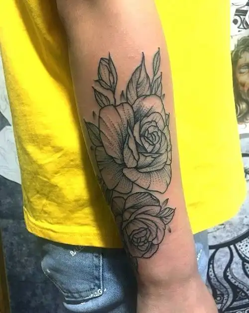 小清新～花纹身图片_手臂清新植物纹身图案