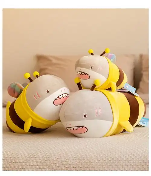 鲨鱼玩偶公仔鲨bee抱枕毛绒玩具女孩床上睡觉抱布娃娃恶搞创意礼物