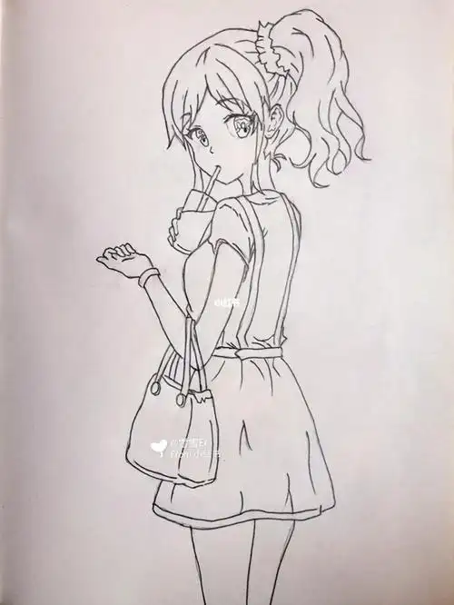 临摹1550高马尾女孩08