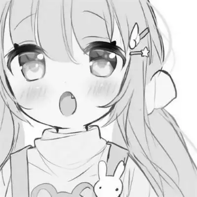 动漫女生头像黑白漫画图片