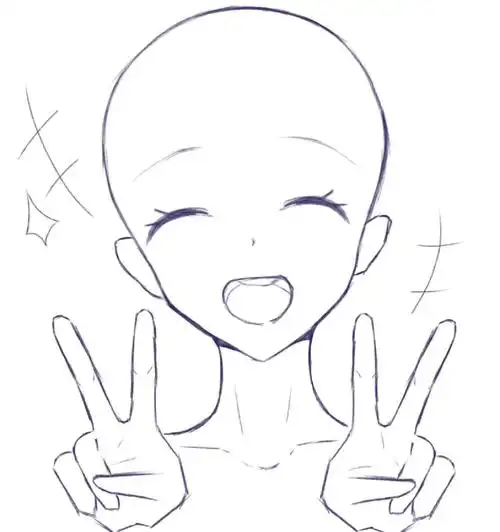 感觉第二张手部透视不是很对(抱歉#模板  #动漫人物模板  #单人换画