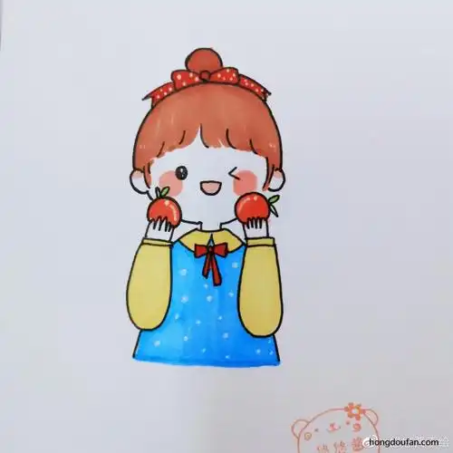 10张可爱的小女生卡通简笔画-红豆饭小学生简笔画大全