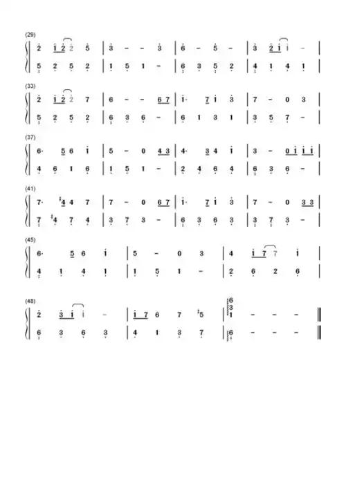 天空之城44拍双手钢琴简谱