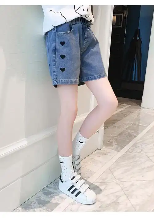 官方旗舰心菲痒女童裤子新款夏天季韩版中大儿童洋气牛仔短裤女孩子