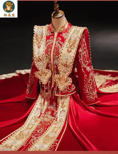 明制婚服秀禾服新娘2022年中式明制结婚礼服凤冠霞帔汉服婚服嫁衣高