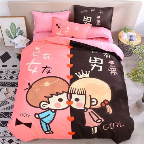 夏赫丽枕头四件套老公老婆可爱卡通搞怪个性创意情侣床上用品创意 白