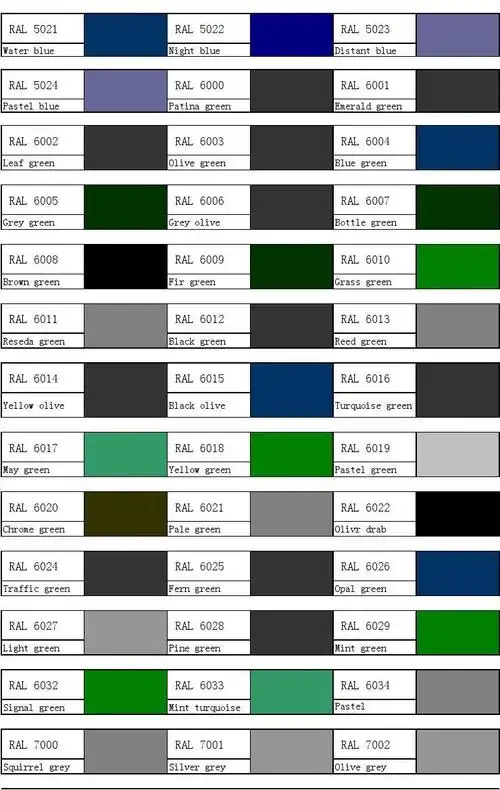 油漆颜色色标卡ral color chart