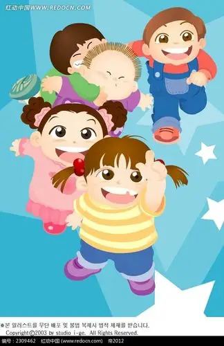开心幼儿园小朋友儿童插画ai素材免费下载_红动网