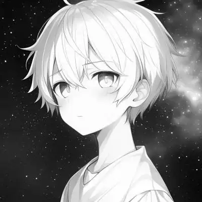 日系ins风漫画头像黑白男