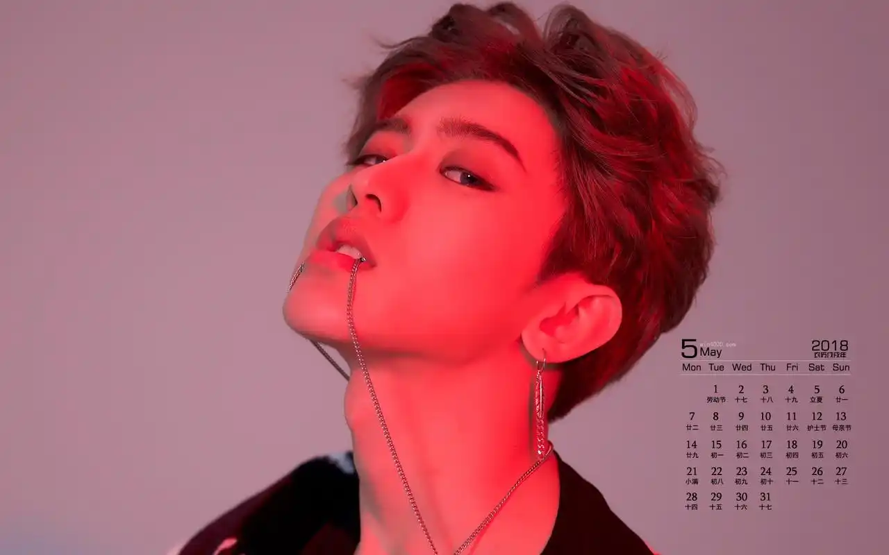 2018年5月蔡徐坤帅气日历图片桌面壁纸推荐给大家,更多高清日历壁纸尽