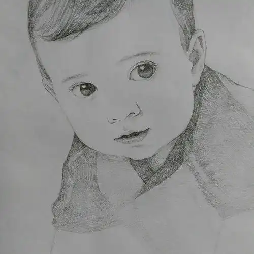 小孩子头像素描