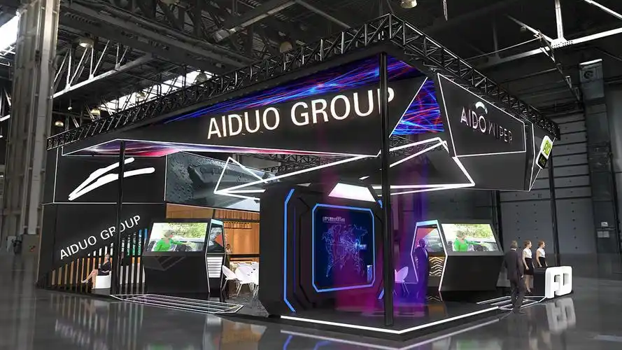 时尚科技雨刷展位展会展台3d效果图设计制作