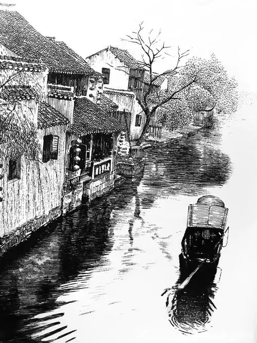 钢笔下的江南水乡古镇,美伦美焕!