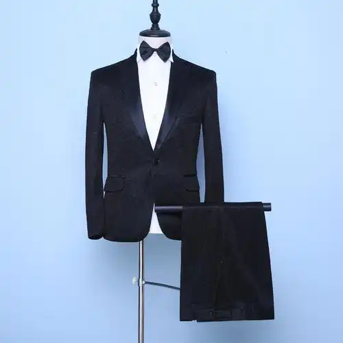 演出服男歌手司仪主持男装白色西服套装合唱团演出服成人男士礼服新款