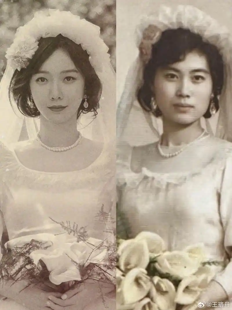 穿婚纱的王珞丹,复刻妈妈的少女时代,父母爱情最暖.