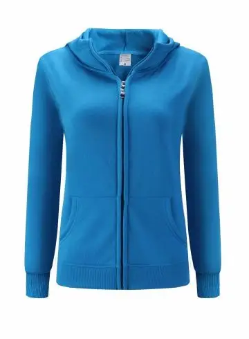 女式羊羔绒帽绒外套 湖蓝色