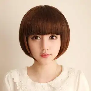 时尚气质bobo头假发短发女帅气齐刘海短直发学生波波假发套