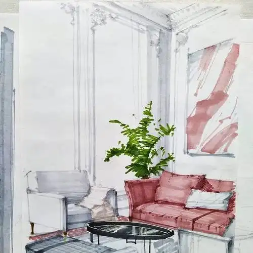 室内设计手绘上色技巧解说 _马克