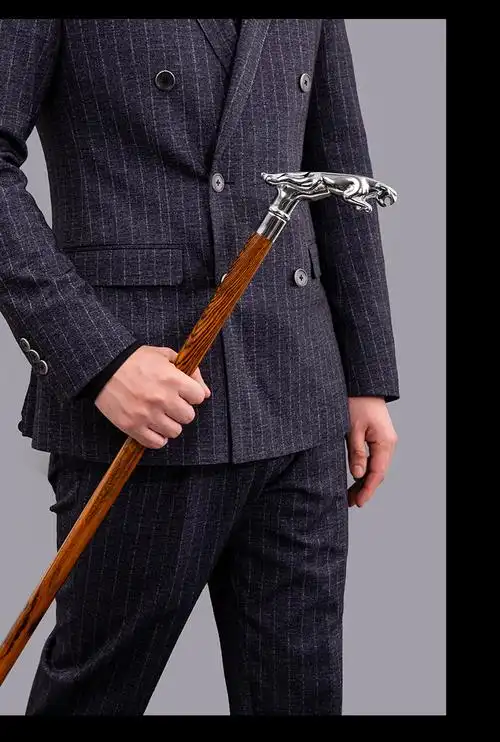 老人拐杖手杖实木豹头走秀手杖拐棍檀木f防滑拐杖礼品豹头款